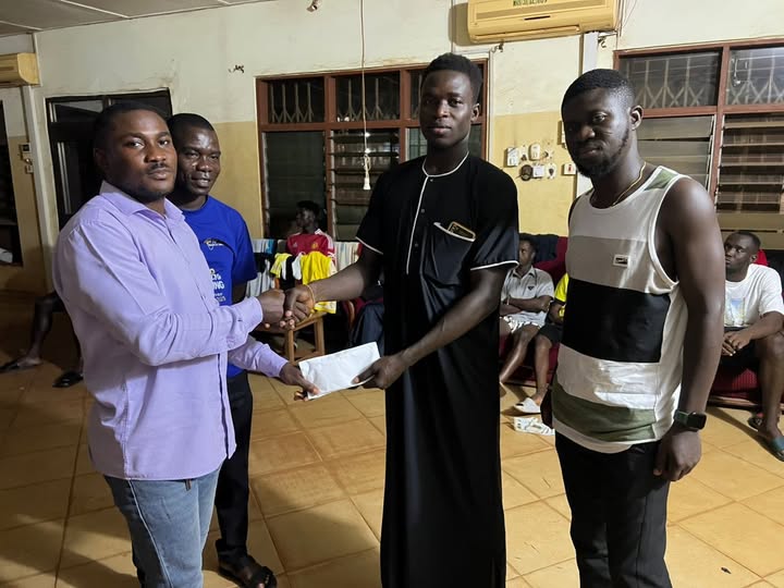 DONATION TO JUABOSO ALL STARS CLUB BY HON. ALEXANDER ADU-QUIST DCE FOR JUABOSO