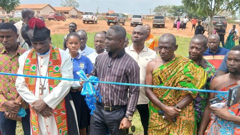 Health Minister Hon. Mintah Akando commissions six-classroom blocks in three Juaboso communities under Government’s Legacy Projects initiative.
