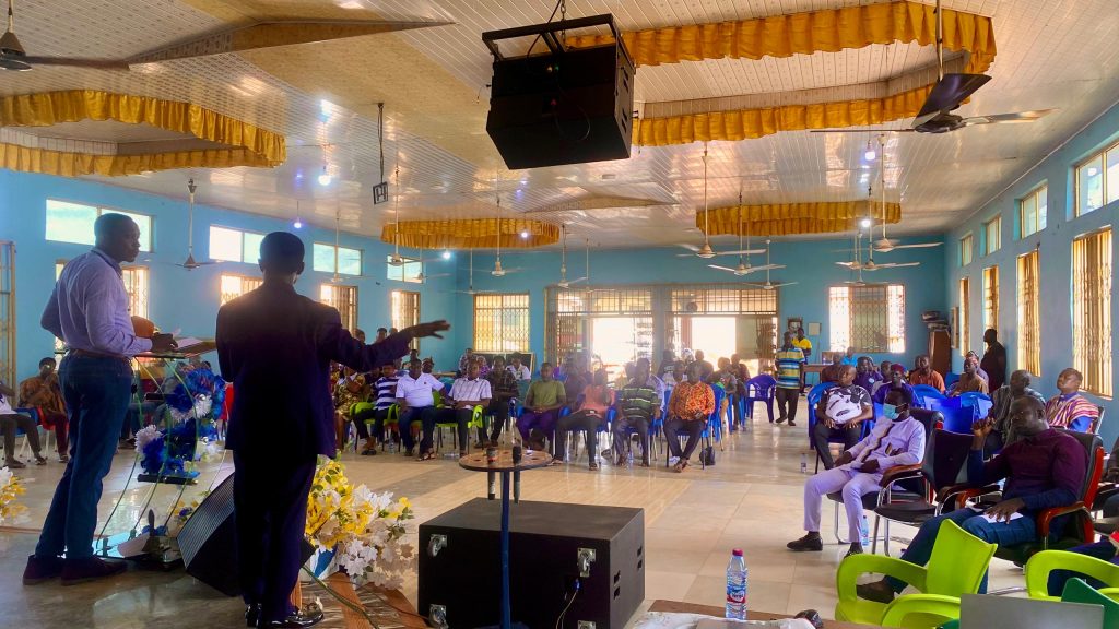 Godfred Tennah together with Hon. Alexander Adu-Quist at Bonsu Nkwanta for Community engagement